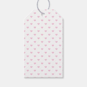 Micro Hearts Light Pink - White Gift Tags