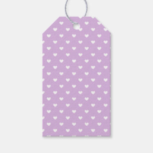 Micro Hearts White - Soft Lilac Gift Tags