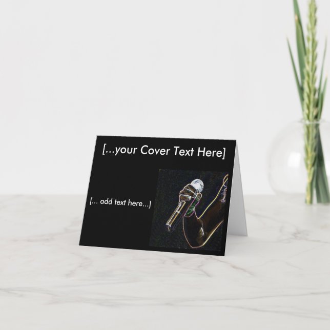 micro microphone music singer song note card (Front)