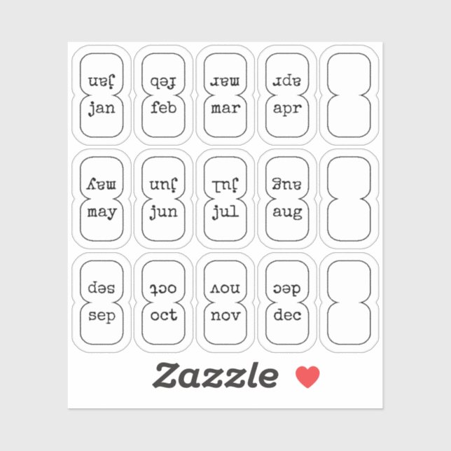 Micro Monthly Index Tabs Journal Divider Foldable (Sheet)