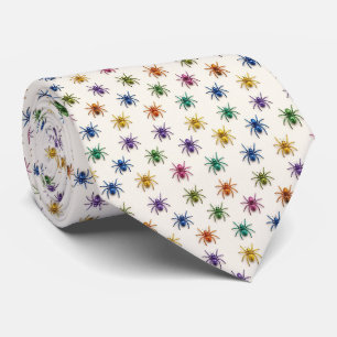 Micro Pattern Rainbow Spiders Neck Tie