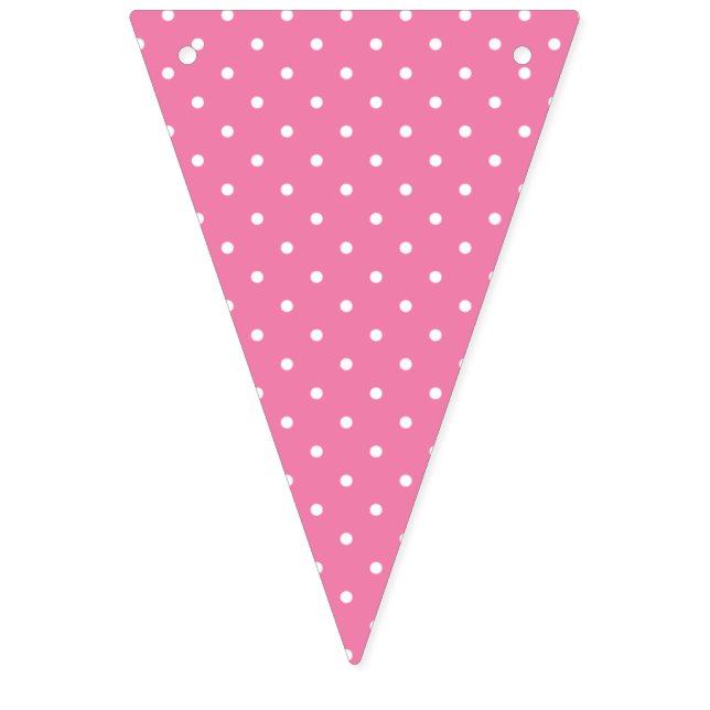 Micro Polka Dot White - Fuchsia Pink Bunting (First Flag)