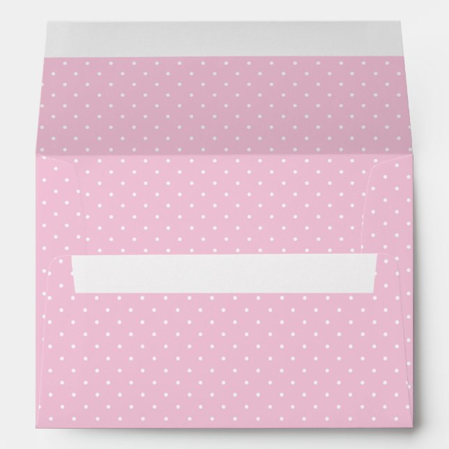 Micro Polka Dot White - Light Pink Envelope (Back (Bottom))