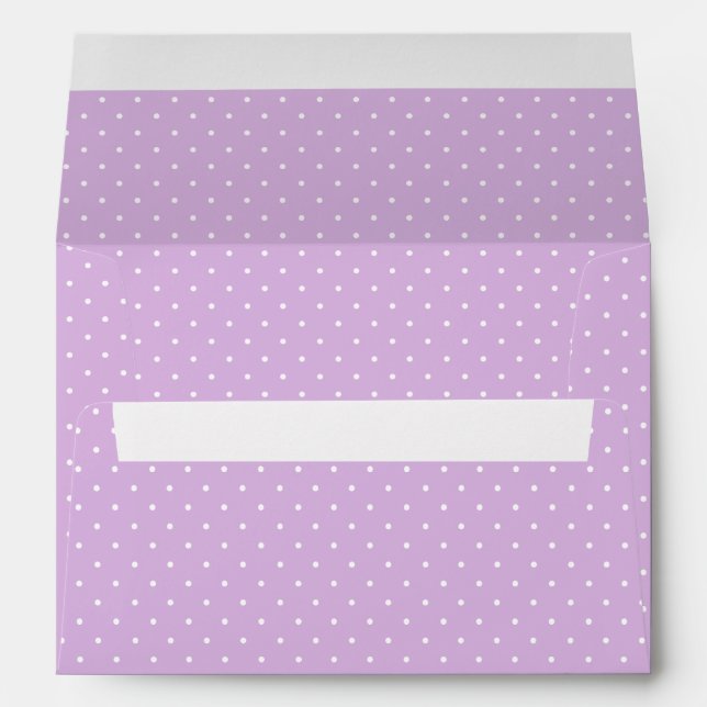 Micro Polka Dot White - Soft Lilac Envelope (Back (Bottom))