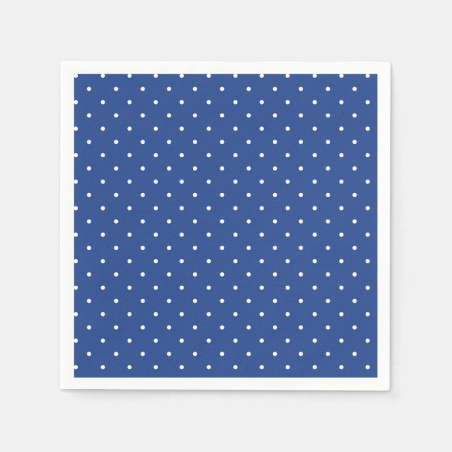 Micro Polka Dot White - True Blue Napkin (Front)