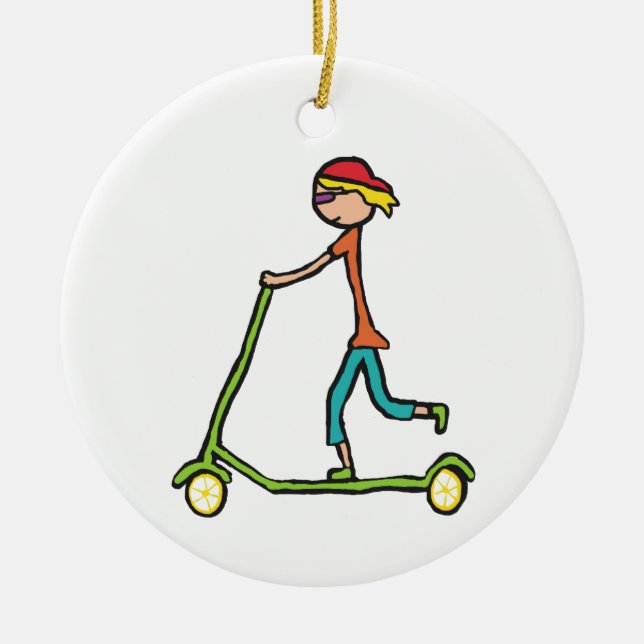 Micro Scooter Ceramic Ornament (Front)