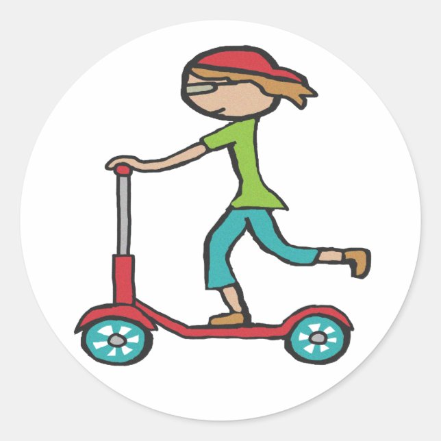 Micro Scooter Classic Round Sticker (Front)