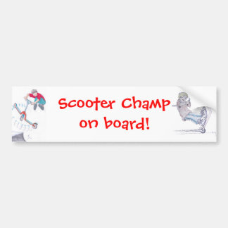 micro scooter microscooter trick cartoon bumper sticker