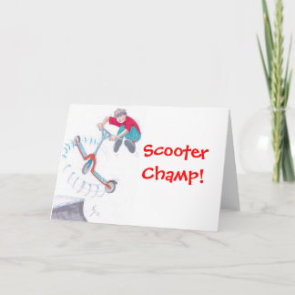 micro scooter microscooter trick cartoon card