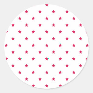 Micro Stars Raspberry - White Classic Round Sticker