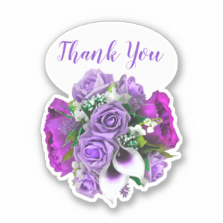 Micro Wedding Floral Bouquet Thank You Stickers