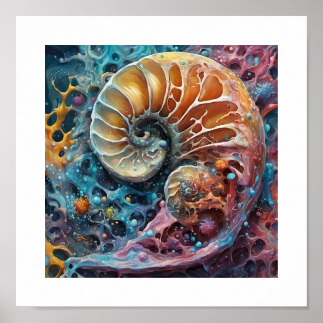 Microbial Nautilus Shell Poster (Front)