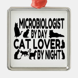 Microbiologist Cat Lover Metal Tree Decoration