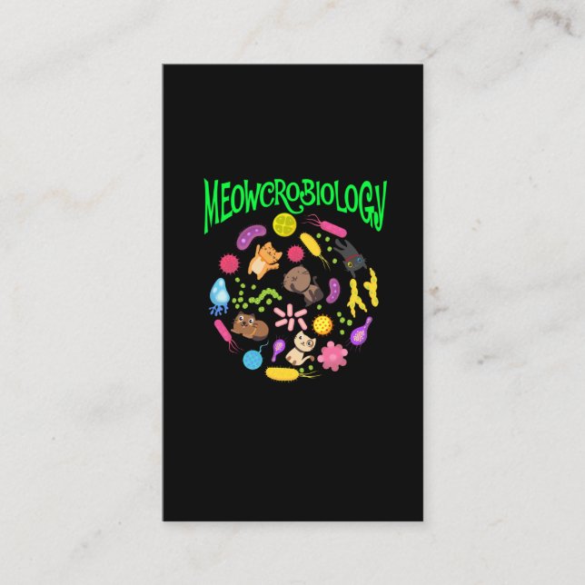 Microbiology Cat Lover Scientist Cute Kitten Business Card (Front)