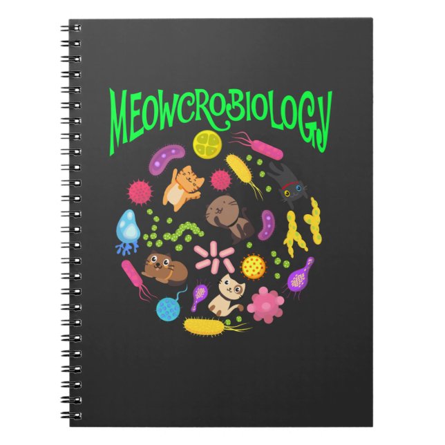 Microbiology Cat Lover Scientist Cute Kitten Notebook (Front)