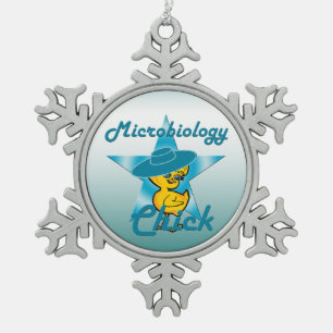Microbiology Chick #7 Snowflake Pewter Christmas Ornament