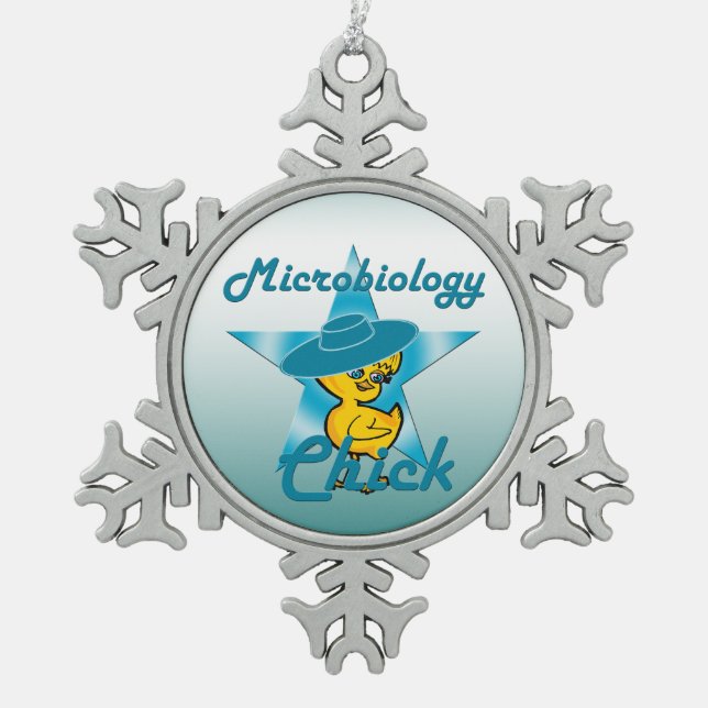 Microbiology Chick #7 Snowflake Pewter Christmas Ornament (Front)