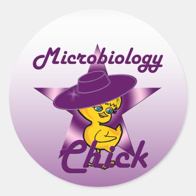 Microbiology Chick #9 Classic Round Sticker (Front)