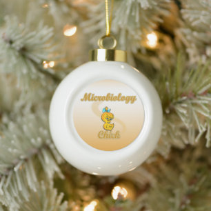 Microbiology Chick Ceramic Ball Christmas Ornament