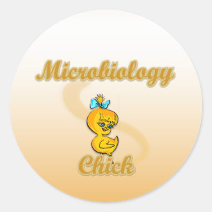 Microbiology Chick Classic Round Sticker