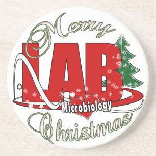 MICROBIOLOGY CHRISTMAS MEDICAL LABORATORY TECH COASTER