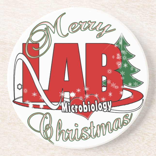 MICROBIOLOGY CHRISTMAS MEDICAL LABORATORY TECH COASTER (Front)