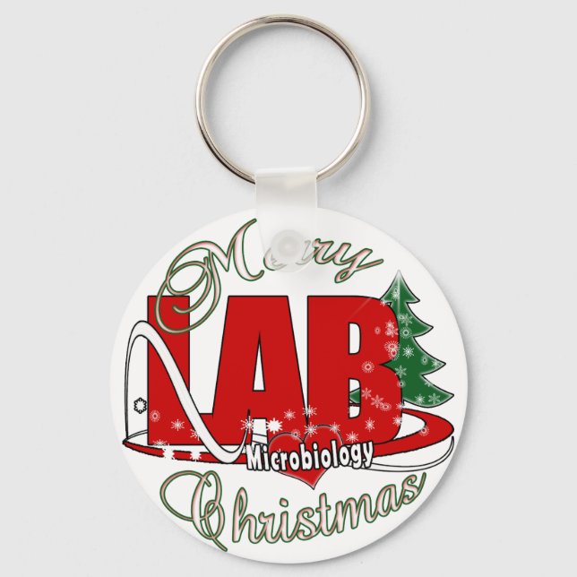MICROBIOLOGY CHRISTMAS MEDICAL LABORATORY TECH KEY RING (Front)