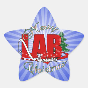 MICROBIOLOGY CHRISTMAS MEDICAL LABORATORY TECH STAR STICKER