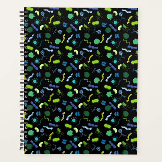 Microbiology - Colour on Black Planner (Front)