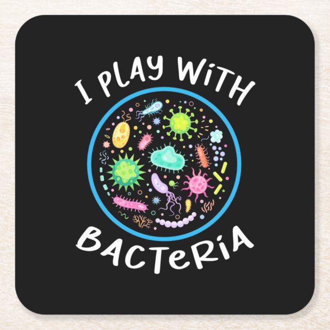 Microbiology Science Teacher Square Paper Coaster (Front)