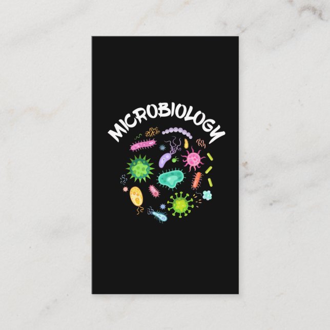 Microbiology Scientist Bacteria Microscope Business Card (Front)