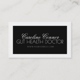 Microbiota Research Scientist Black White Bold Business Card