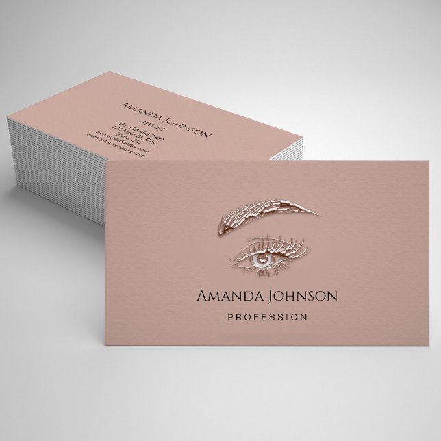 Microblade  Lashes Brows Makeup Logo Rose Unique Business Card (Creator Uploaded)