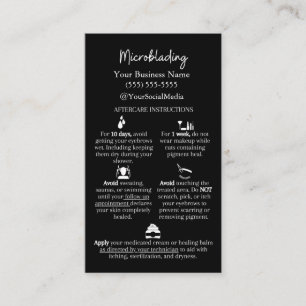 Microblading Aftercare, 3.5" x 2.0" Business Card