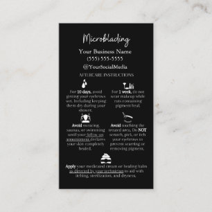 Microblading Aftercare and FAQs Instruction Card