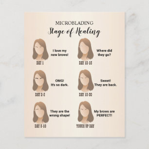 Microblading Aftercare Instruction Ivory White Flyer