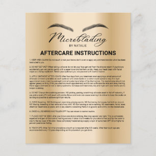 Microblading Aftercare Instruction Modern Gold Flyer