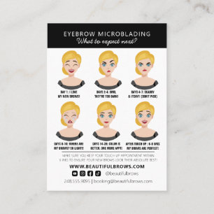 Microblading Aftercare Instructions & Appointment  Business Card
