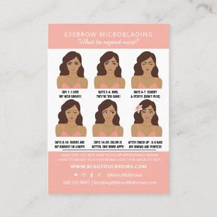 Microblading Aftercare Instructions & Appointment Business Card