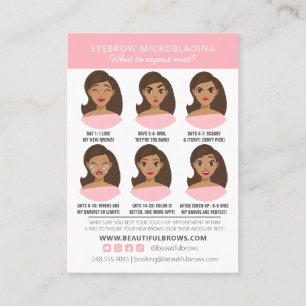 Microblading Aftercare Instructions & Appointment  Business Card