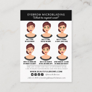 Microblading Aftercare Instructions & Appointment Business Card