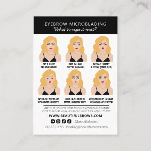 Microblading Aftercare Instructions & Appointment  Business Card