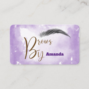 Microblading artist in brown colour business card