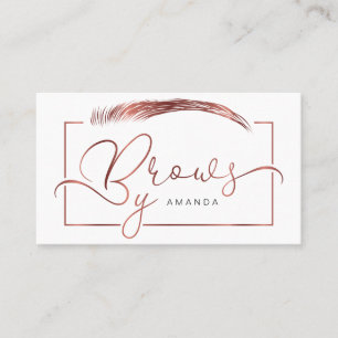 Microblading artist in rose gold colour business card