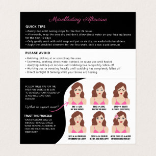 Microblading Brow Aftercare Appointment Reminder Business Card