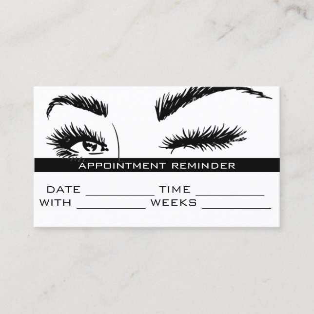Microblading Brows & Lashes Salon Appointment Card (Front)