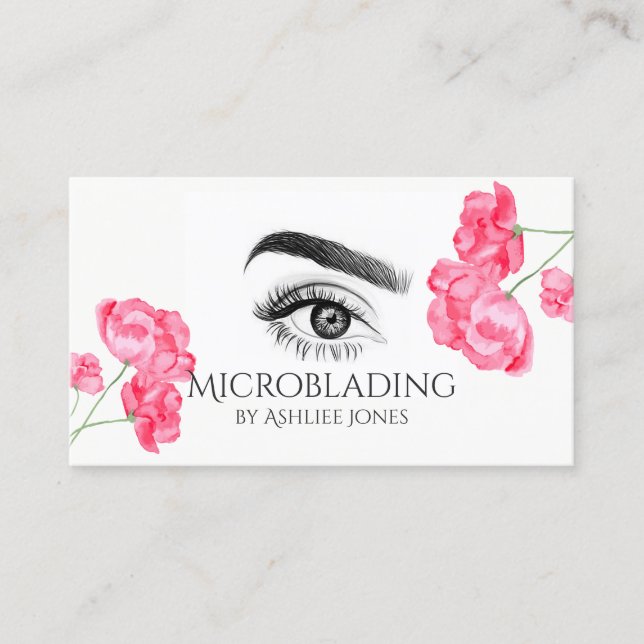 Microblading  Eyebrows & Lashes Business Card (Front)