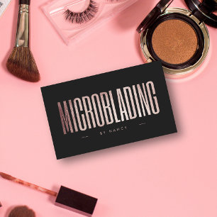 Microblading Rose Gold Glitter  Business Card