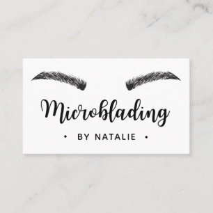 Microblading Semi - Permanent Makeup White Minimal Business Card