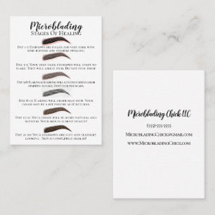 Microblading Stages of Healing & Aftercare Business Card